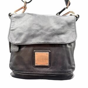 Nicoli Black Genuine Leather Crossbody Bag Made in Italy soft leather